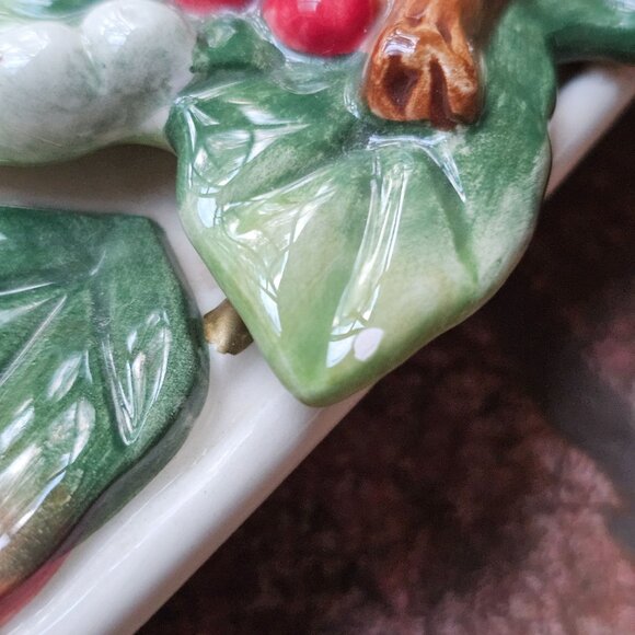 Fitz & Floyd Winter Wonderland Octagonal Holiday Plate, Embossed Festive Design - Picture 8 of 11